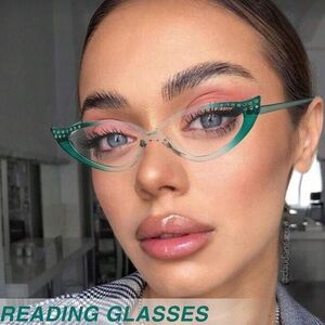 Stylish Green Cat-Eye Reading Glasses